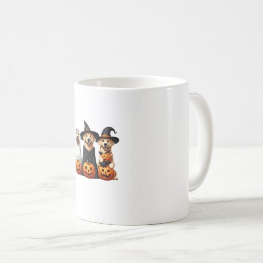 Mug Golden Retriever Ghost Halloween Amoureux de les c (Devant droit)
