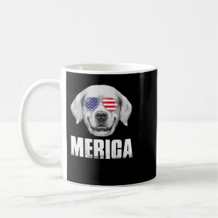 Mug Golden Retriever Goldie Dog USA American Flag US P