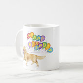 Mug Golden Retriever Joyeux anniversaire (Devant gauche)