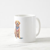 Mug Golden Retriever July 4th Vintage Patriotic Tee 2 (Devant droit)