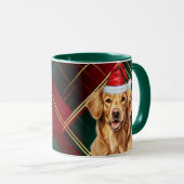 Mug Golden Retriever Lover Holiday Plaid Noël (Devant droit)