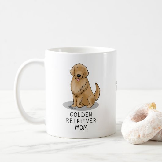 Mug Golden Retriever Maman - Chien Maman (Avec donut)