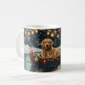 Mug Golden Retriever Noël Festive Voyage (Devant gauche)