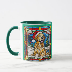 Mug Golden Retriever Noël Vitrail