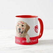 Mug Golden Retriever rouge à lèvres (Devant droit)