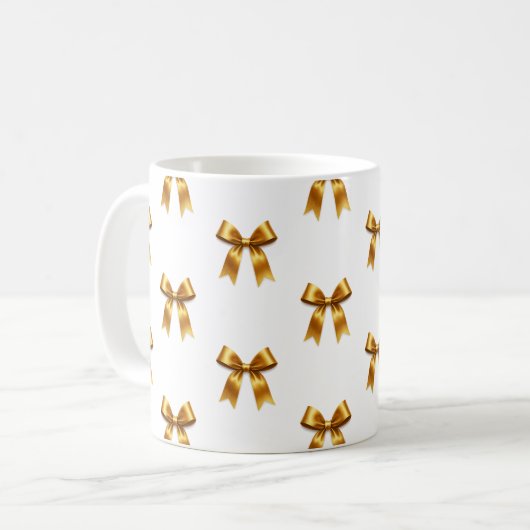 Mug Golden Ribbon Pattern — Elegant Minimal Luxury (Devant gauche)