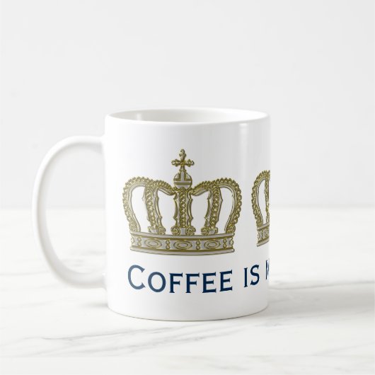 Mug Golden Royal Crown III + votre backgr. & idées (Gauche)
