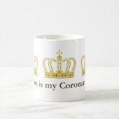 Mug Golden Royal Crown + votre backgr. & idées (Centre)