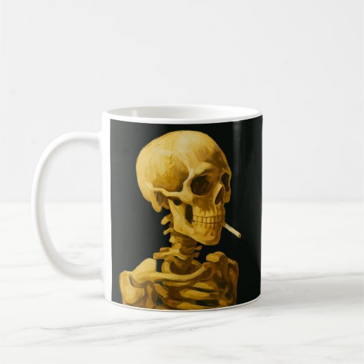 Mug Golden Skull Smoking - Unique Van Gogh Inspiré (Gauche)
