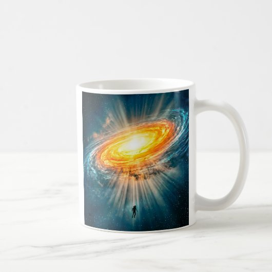 Mug Golden Spiral Galaxy Astronaut Sci-Fi Deep Space (Droite)