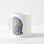 Mug Golden Sun Rise ~ Message de mise à niveau (Devant gauche)