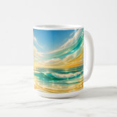 Mug Golden Turquoise Ocean Waves Sunset (Devant droit)