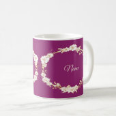 Mug Golden White Floral Pink Geometric Wedding Gift (Devant droit)