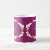 Mug Golden White Floral Pink Geometric Wedding Gift (Centre)