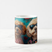 Mug Goldendoodle avec coeur Roses Saint-Valentin (Centre)