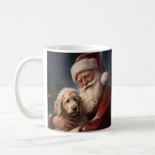Mug Goldendoodle avec le Père Noël Festif Noël