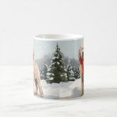 Mug Goldendoodle Chien dans Noël de neige (Centre)