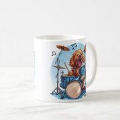 Mug Goldendoodle Chien Jouant de la Batterie (Devant droit)