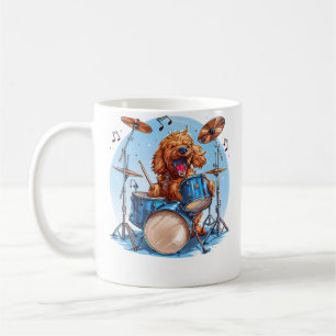 Mug Goldendoodle Chien Joue Les Tambours Musicien Chie