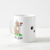 Mug Goldendoodle Chien Jouer Golf (rouge whmk2) Plaisi (Devant gauche)
