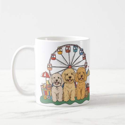 Mug Goldendoodle Chiens À Un Carnaval (Gauche)