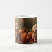 Mug Goldendoodle Chiot Automne Citrouille délice (Centre)
