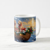 Mug Goldendoodle Christmas Boat Holiday (Devant droit)
