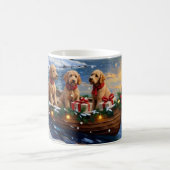Mug Goldendoodle Christmas Boat Holiday (Centre)