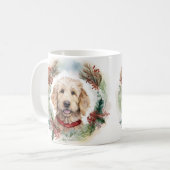 Mug Goldendoodle Christmas Wreath Festive Pup (Devant gauche)