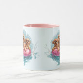Mug Goldendoodle Dogs Summer Pineappy Pool Flotte (Centre)