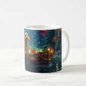 Mug Goldendoodle Noël Festive Voyage (Devant droit)