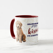 Mug Goldendoodle Puppy Kisses Tout réparer (Devant gauche)