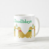 Mug Goldendoodles Personnalisés S'embrasser Sous Mistl (Devant droit)