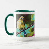 Mug Goldfinch Painting - Gift for Bird Lovers (Gauche)