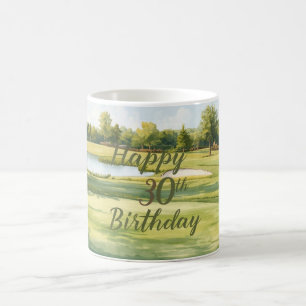 Mug Golf 30e anniversaire avec chariot de golf sur le 