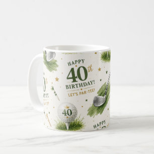 Mug Golf 40e anniversaire avec balle de golf et tee su