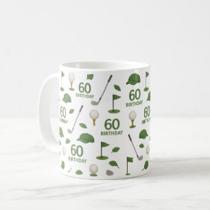Mug Golf 60e anniversaire pour Golfer avec balle et te