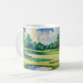 Mug Golf 80e anniversaire sur terrain de golf (Devant gauche)