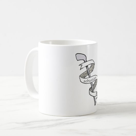 Mug Golf à main avec Ruban spécial (Devant gauche)