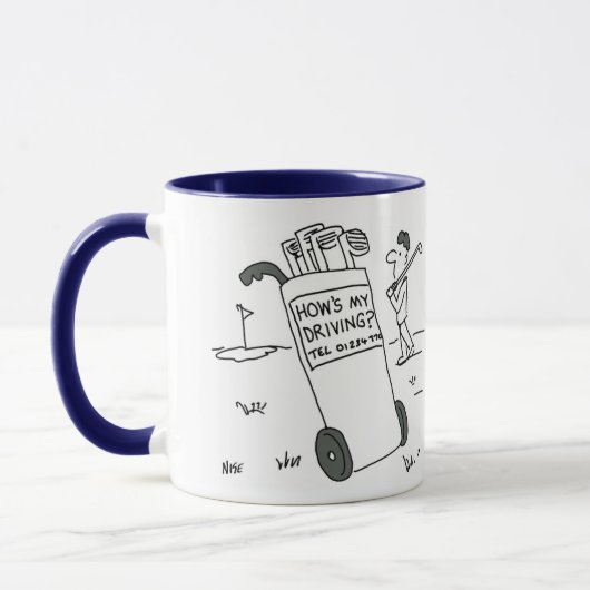 Mug Golf avec sac de golf et signe (Gauche)