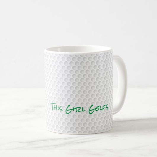 Mug Golf Ball Dimples Cette Fille Golfs Texte Sports A (Devant droit)