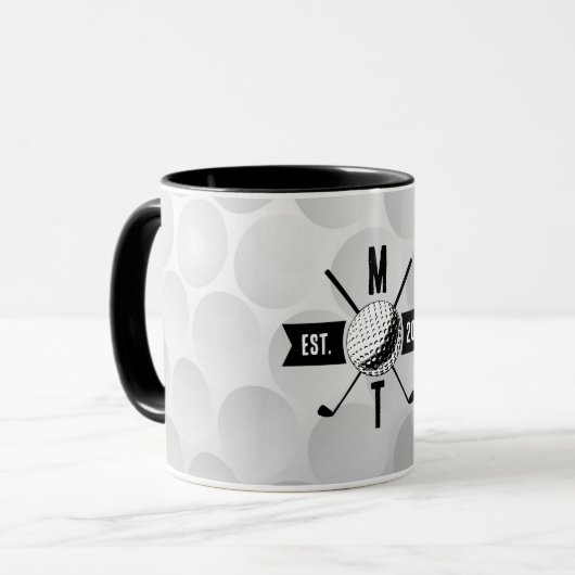 Mug Golf Ball Texture & Club Premier Monogramme (Devant gauche)