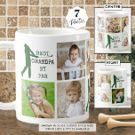 Mug Golf BEST GRANDPA PAR PAR PAR 7 Photo Collage<br><div class="desc">Créez un montage photo unique pour le grand-père amoureux du golf en utilisant ce modèle de collage photo facile à télécharger avec 7 photos et le titre amusant du golf disant BEST GRANDPA BY PAR en vert et noir. Fait un cadeau de père mémorable et significatif pour son anniversaire, la...</div>