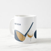 Mug Golf Club and Ball Personalized Golfers Name (Devant gauche)
