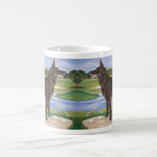 Mug Golf Course Chien Chocolat Lab Mix Funny (Centre)