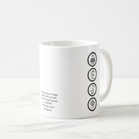 Mug Golf Eat Sleep Repeat Golfer Personalized (Devant droit)