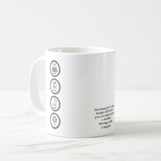 Mug Golf Eat Sleep Repeat Golfer Personalized (Devant gauche)
