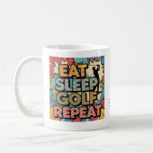 Mug Golf Eat Sleep Repeat Pop Art Personalized (Gauche)