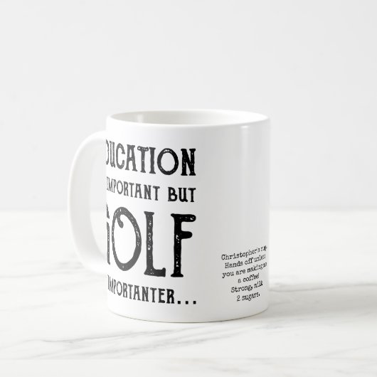 Mug Golf Education Golfer Personalized (Devant gauche)