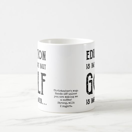 Mug Golf Education Golfer Personalized (Centre)
